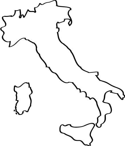kaart van Italië tekening