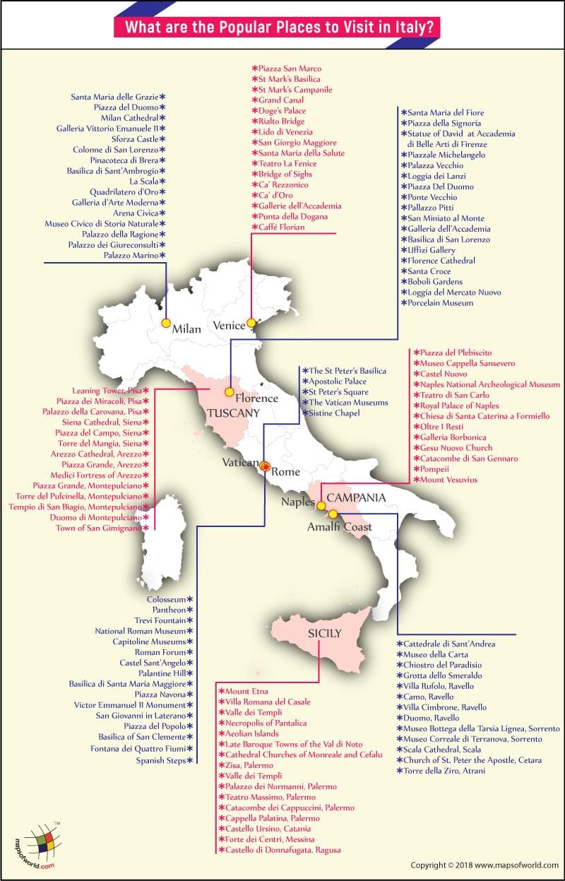 kaart van Italië museum