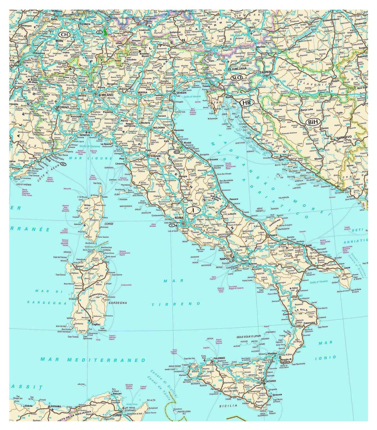 Italië reizen routes kaart