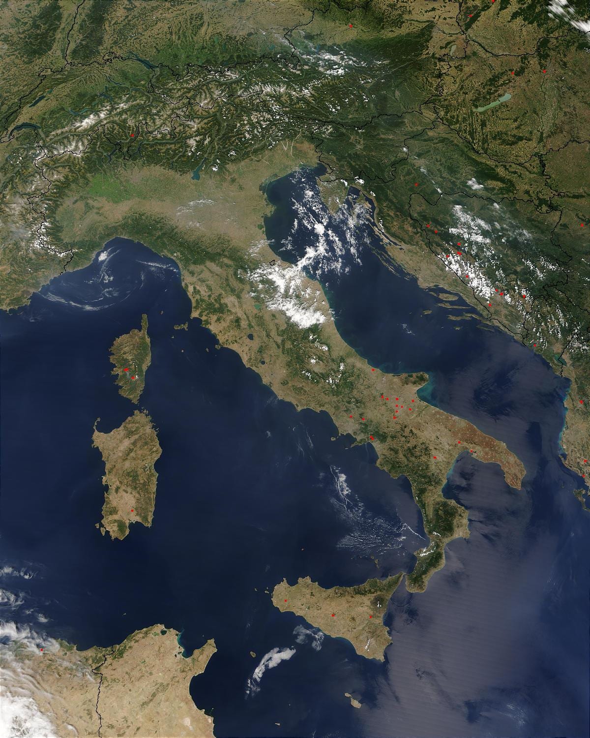 kaart van Italië satelliet