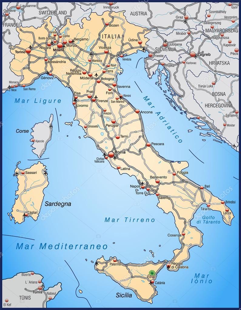 Italië snelweg kaart