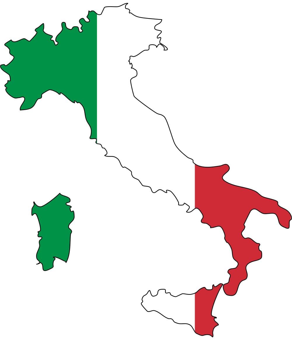 kaart van Italië vlag