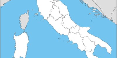 Blanco kaart van Italië met regio ' s