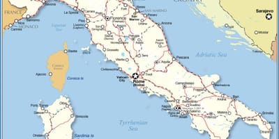 Kaart van Italië kapitaal