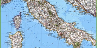 Grote gedetailleerde kaart van Italië