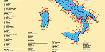 De beste stranden in Italië kaart bekijken