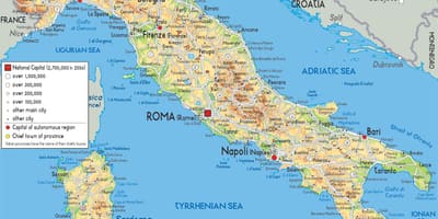 Italië geografische kaart