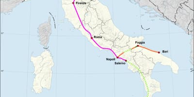Italië high speed rail kaart