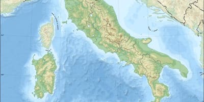 Kaart van Italië hoogte