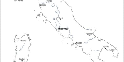 Schematische kaart van Italië met steden