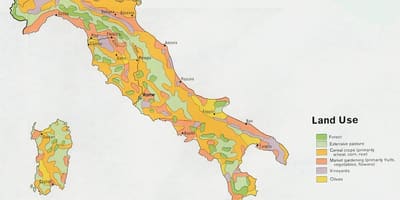 Kaart van Italië landbouw