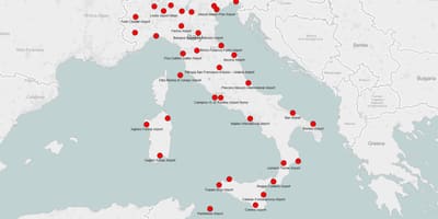 Kaart van Italië zien luchthavens