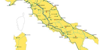 Italië trein systeem kaart