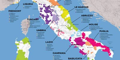 Italië wijn kaart