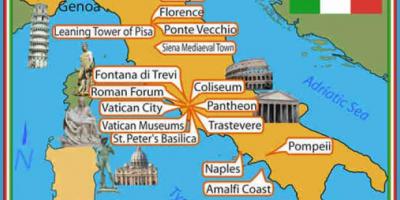 Italië attracties kaart