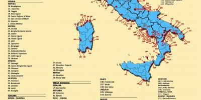 De beste stranden in Italië kaart bekijken