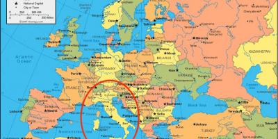 Kaart van Italië en europa