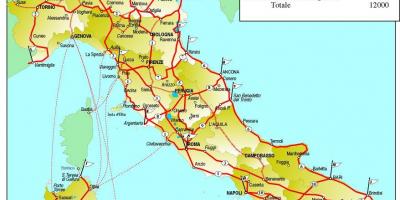 Kaart van Italië fiets