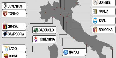 Kaart van Italië stadion