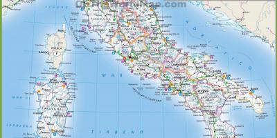 Kaart van Italië vervoer