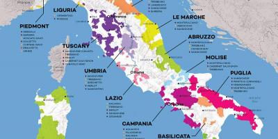 Italië wijn kaart