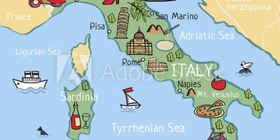 Kaart van Italië voor kinderen