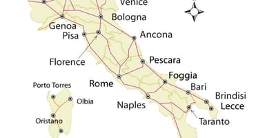 Trein kaart Italië netwerk