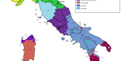 Kaart van Italië taalkundige