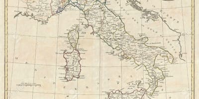 Kaart van Italië oud
