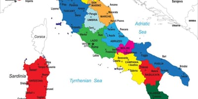 Kaart van Italië politieke