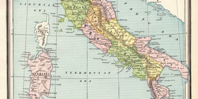 Kaart van Italië vintage